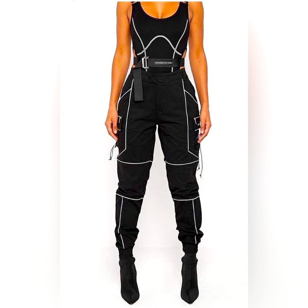 Manière de voir reflective piped cargo pants